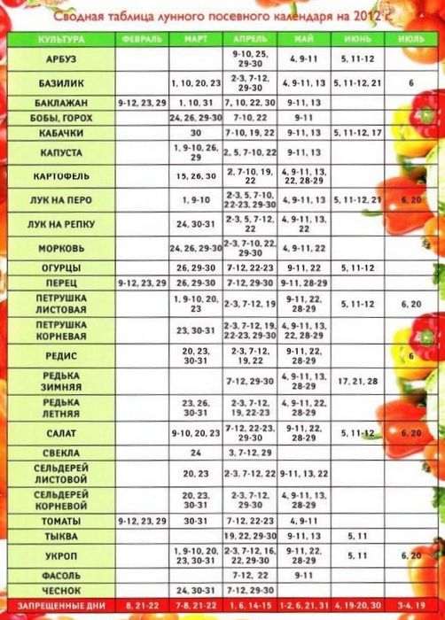 Лунный календарь для растений на июнь 2015