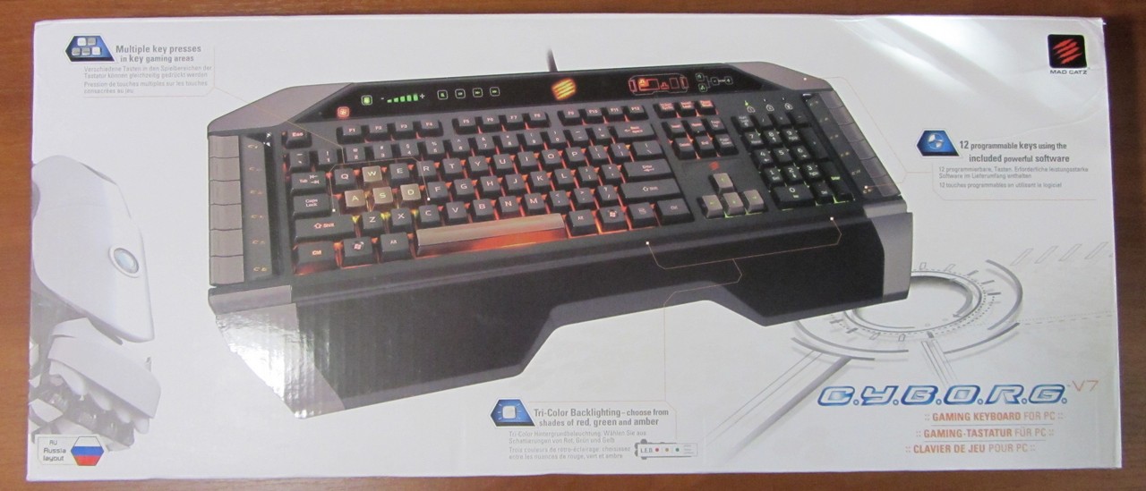 Mad catz cyborg v.7 - геймерская клавиатура с сенсорной панелью